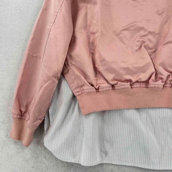 Acne Studios Women's Pink Bomber Full Zip Jacket Pockets Size Small - Picture 11 of 12